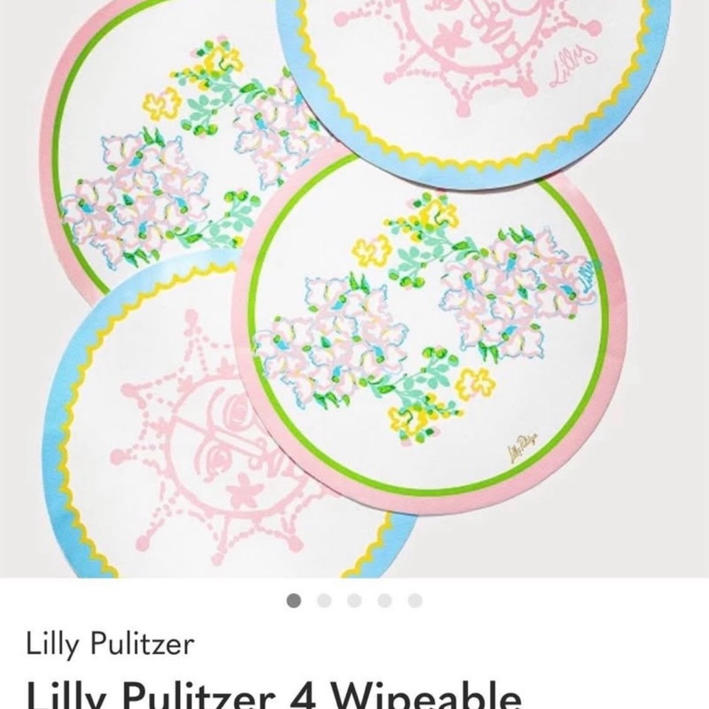 Lilly Pulitzer Round Floral Dessert Plates in Pink, Blue & Green